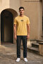 Yellow Men's Monogram Printed Crew Neck Loose Fit T-Shirt - 3