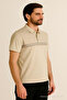 Men's Short Sleeve Striped Summer Cream Polo Neck T-Shirt - 3