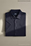 Men's Casual Jacquard Summer Navy Blue Short Sleeve Shirt - 3