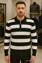 Men's Casual Long Sleeve Khaki Knitwear Striped Sweater - 3