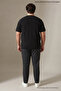 Men's Large Size Casual Summer Black Knitwear T-Shirt - 3