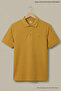 Mustard Men's Slim Fit Pique Short Sleeve Polo Collar T-Shirt - 5