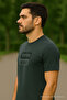 Men's Crew Neck Text Print Short Sleeve Smoked T-Shirt - 2