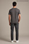 Dark Gray Men's Be a Nice Human Printed Crew Neck Loose Fit T-Shirt - 7