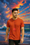 Men's Short Sleeve Lettering Print Crew Neck Tile T-Shirt - 6