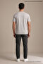 Gray Men's Keep Your Head up Printed Crew Neck Loose Fit T-Shirt - 6
