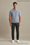 Men's Trend Blue Polo Collar Knitwear T-Shirt - 2