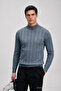 Men's Knitwear Long Sleeve T-Shirt Striped Smoked Collar Sweater