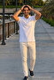 Men's Comfortable Fit Pocket Casual White Polo Collar T-Shirt - 2
