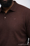 Men's Trend Large Size Dark Brown Polo Collar T-Shirt - 3