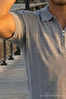 Men's Daily Premium Striped Smoked Polo Collar t Shirt - 6