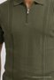 Men's Trend Khaki Polo Collar Zippered Knitwear T-Shirt - 2