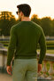 Men's Trend Casual Long V-Neck Khaki Sweater - 5