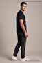 Black Men's Block Printed Crew Neck Loose Fit T-Shirt - 5