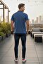 Men's Cotton Pack Premium Comfort Patterned Indigo Polo Neck T-Shirt - 5