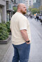 Men's Plus Size Summer Knitwear Beige T-Shirt - 4