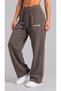Regular Women's Black Wide Leg Oversize Sweatpants - 2