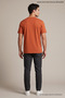 Orange Men's Slow Living Printed Crew Neck Loose Fit T-Shirt - 5