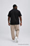 Men's Large Size Summer Cotton Black Polo Collar T-Shirt - 6