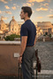 Men's Trend Summer Knitwear Navy Blue Polo Neck T-Shirt - 3