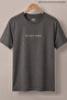 Dark Gray Men's Be a Nice Human Printed Crew Neck Loose Fit T-Shirt - 6