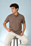 Men's Relax Fit Brown Pocket Polo Collar t Shirt - 4