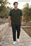 Men's Large Size Summer Loose Khaki Polo Collar T-Shirt - 4