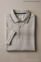 Gray Men's Pique Polo Neck T-Shirt with Chest Band - 6