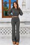 Women's Cropped Finger-Loop Knit Set - 3