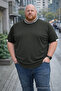Men's Plus Size Summer Knitwear Khaki T-Shirt - 3