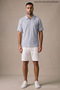 Men's Trend Premium Comfortable Blue Linen Polo Collar T-Shirt - 3
