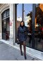 Imported Cashmere & Denim Fabric Belted Sleeve Belt Detail Lined Design Trench Coat - 4