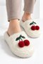 Women's House Slippers Cherry House Slippers Winter Slippers Guest Slippers Furry Slippers - 2