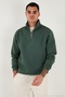 Cotton Regular Fit Half Zipper Stand Collar Ribbed Sweat Men's Sweat 59052592 - 3