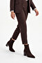 Women's Pointed Toe Thick Heeled Boots Ranka Brown Suede S - 4