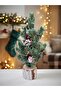 1 Piece of Large Size Wooden Log Base 40 cm Mini Christmas Decoration – Christmas Ornament with Pine Cones and Pine Needles - 3