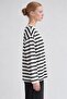 Crew neck oversized sweatshirt black - white - 2