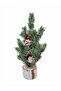 1 Piece of Large Size Wooden Log Base 40 cm Mini Christmas Decoration – Christmas Ornament with Pine Cones and Pine Needles - 2