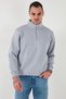 Cotton Regular Fit Half Zipper Stand Collar Ribbed Sweat Men's Sweat 59052592 - 5