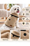 Winter Plush Dog Vest Leash - Warm Buttoned Soft Fleece Small Breed Dog Outfit