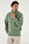 Cotton Regular Fit Half Zipper Stand Collar Ribbed Sweat Men's Sweat 59052592 - 2