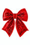 Christmas Tree Ornament 30 cm Sequined Red Bow - 6