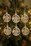 Christmas Tree Ornament Wooden Pine Tree Set of 6 - 4