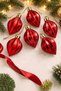 Christmas Pine Tree Ornament Shiny Matte Shiny Drop Cici Ball 9 cm Set of 6 - 4