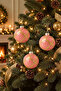 Christmas Pine Tree Ornament Shiny Special Gold Striped Holiday Cici Ball 8cm Set of 3