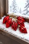 Christmas Pine Tree Ornament Shiny Matte Shiny Drop Cici Ball 9 cm Set of 6 - 5