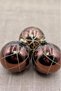 Christmas Pine Tree Ornament Shiny Special Caramel Holiday Cici Ball 8cm Set of 3 - 8