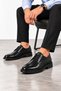 Daemon Men's Genuine Leather Classic Shoes - Black - 4