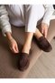 Women's Brown Suede Premium Loafer Shoes with Knitted Detail - 6