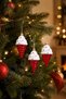 Christmas Tree Ornament Red Ice Cream Cone 3-Piece Set